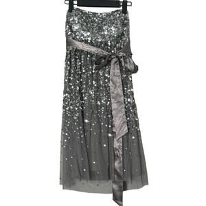 NWT Alexia Admor Silver Sequin Strapless Mini Cocktail Dress‎ Size M